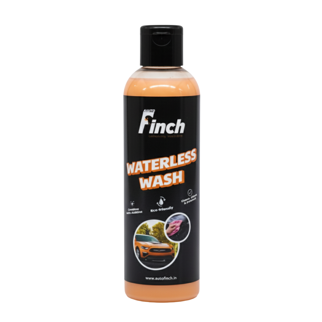 Bottle of Finch waterless wash on a white background